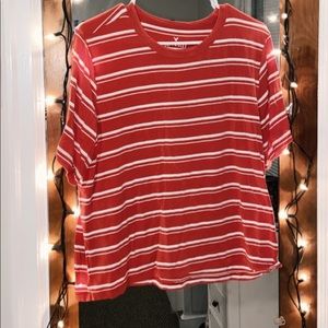 american eagle red orange t shirt